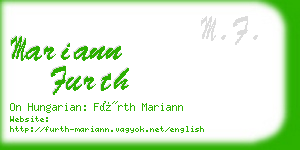 mariann furth business card